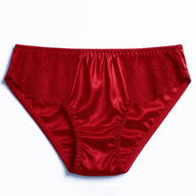 Load image into Gallery viewer, Red silk underwear for women, ultra-soft 100% silk knickers, comfortable and gentle on sensitive skin, hypoallergenic, breathable and moisture-wicking, keeps you cool, skin-friendly and ideal for everyday comfort or sleep.