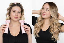 Load image into Gallery viewer, Hair results after using SPOIL ME Silk 100% mulberry silk heatless hair curling ribbon, showing smooth, frizz-free curls