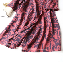 Load image into Gallery viewer, 100% Mulberry Silk Cardigan for Women -SPOIL ME Scarlet Red with Black Lace & Roses