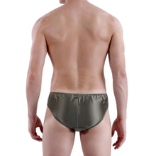 Load image into Gallery viewer, 100% Mulberry Silk Men's Brief Underwear - SPOIL ME Men Slip Underwear Olive Green