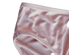 Load image into Gallery viewer, 100% Mulberry Silk Women’s Underwear – SPOIL ME Pink Beige Silk Knit Brief