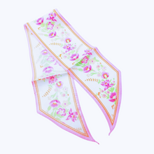 Load image into Gallery viewer, Silk Scarf Flora Print Silk ribbon