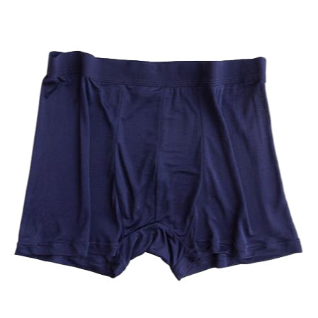 100% Mulberry Silk Men's Boxer Brief Underwear - SPOIL ME Men Silk Knit Trunks Navy