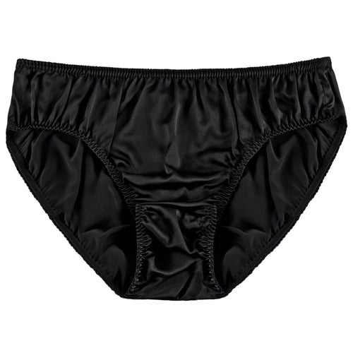 100% Mulberry Silk Men's Brief Underwear - SPOIL ME Men Slip Underwear Black