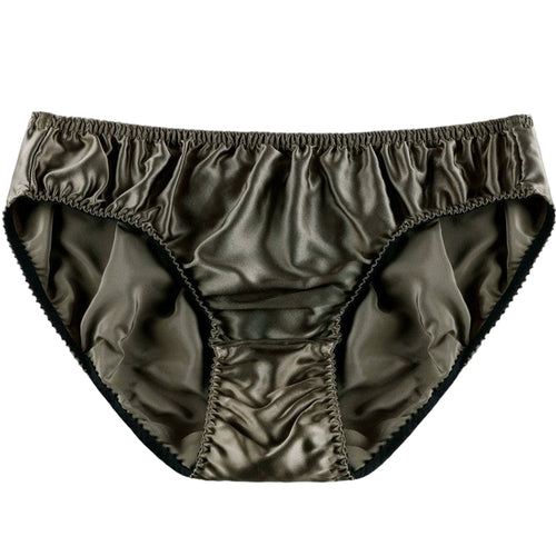 100% Mulberry Silk Men's Brief Underwear - SPOIL ME Men Slip Underwear Olive Green