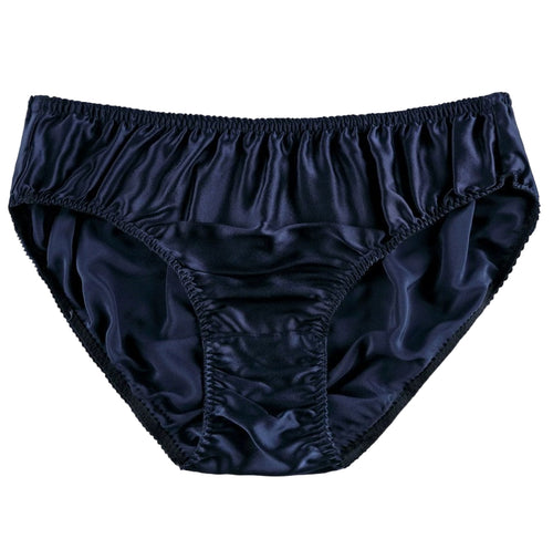 Real Mulberry Silk Men's Brief Underwear Men Slip Underwear Navy
