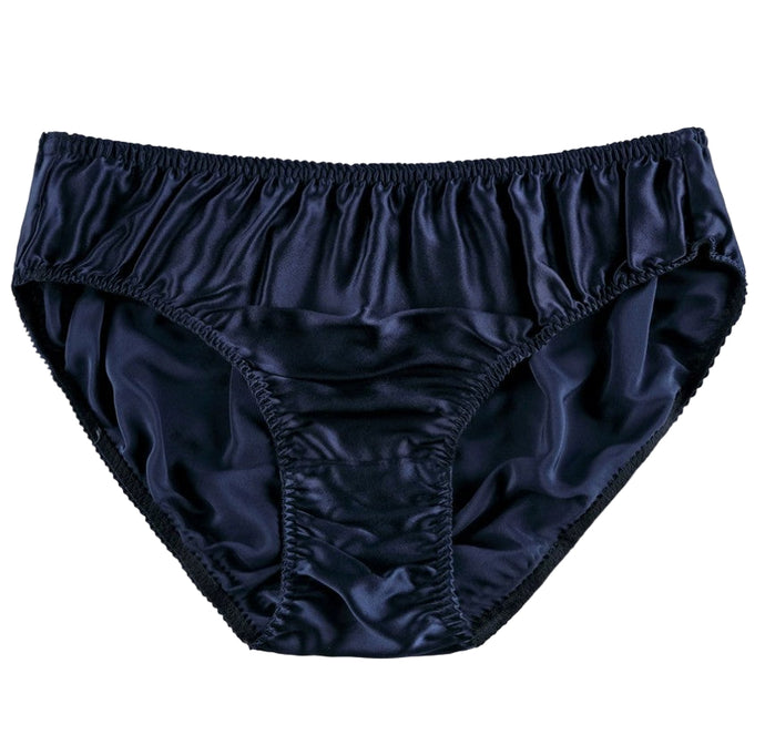 Real Mulberry Silk Men's Brief Underwear Men Slip Underwear Navy