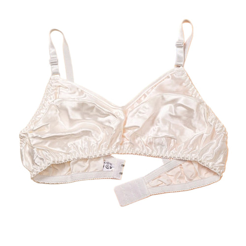 100% Mulberry Silk Women's Non-padded Bralette Bra-SPOIL ME White Silk Bra
