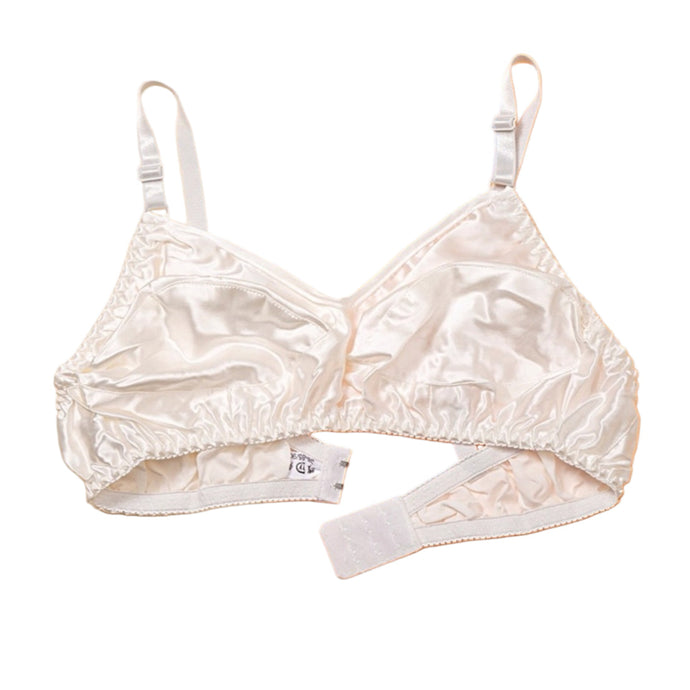 100% Mulberry Silk Women's Non-padded Bralette Bra-SPOIL ME White Silk Bra