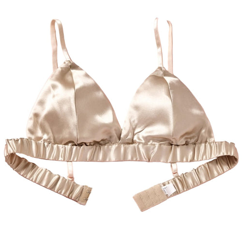 100% Mulberry Silk Women's Silk Bra-SPOIL ME Silk Triangle Padded Bralette