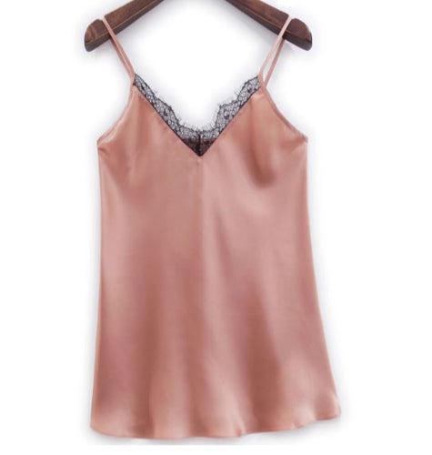 100% Mulberry Silk Camisole for Women - SPOIL ME Dusty Pink Silk Top Sleeveless AU 14-16