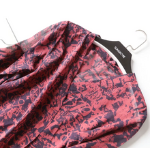 Load image into Gallery viewer, 100% Mulberry Silk Cardigan for Women -SPOIL ME Scarlet Red with Black Lace &amp; Roses
