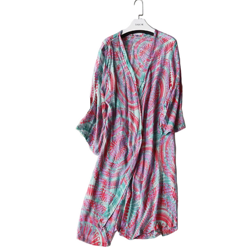 100% Mulberry Silk Cardigan for Women -SPOIL ME Jungle Jewel