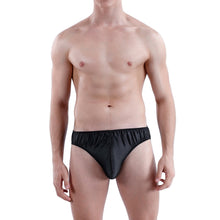 Load image into Gallery viewer, 100% Mulberry Silk Men&#39;s Brief Underwear Men Slip Underwear Black Australia
