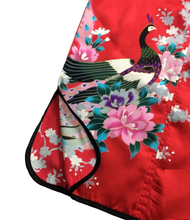 Load image into Gallery viewer, 100% Mulberry Silk Girl Qipao Dress - SPOIL ME Red Chinese Cheongsam Peacock Design for Kids
