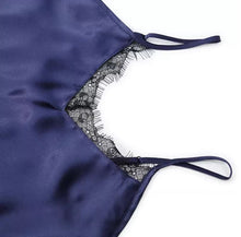 Load image into Gallery viewer, 100% Mulberry Silk Camisole for Women - SPOIL ME Navy Blue Silk Top Sleeveless AU 14
