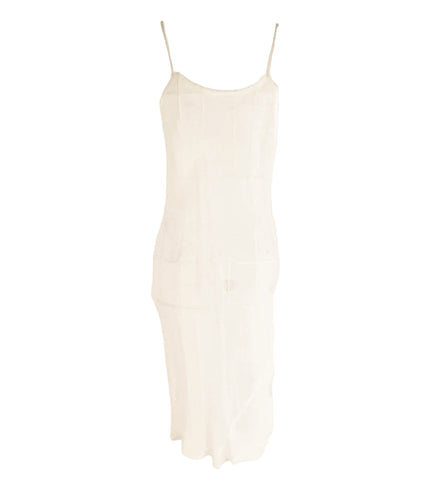 Women’s 100% Silk Sheer Chemise Lingerie-SPOIL ME White Cream Sexy See-Through Slip Dress Sleepwear