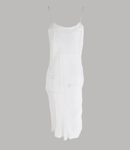 Women’s 100% Silk Sheer Chemise Lingerie White Sexy See-Through Slip Dress Sleepwear