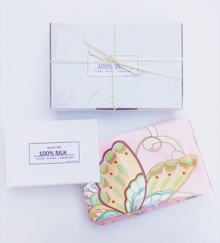 silk pillowcase gift box butterfly