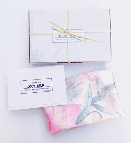 silk pillowcase gift box flora print