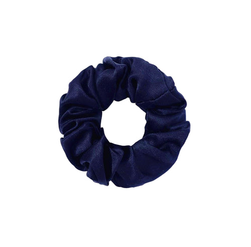 real silk scrunchies navy blue