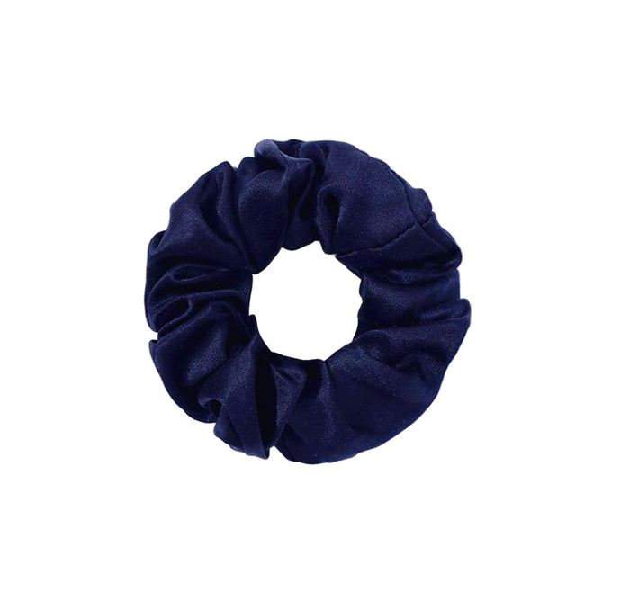 real silk scrunchies navy blue