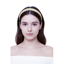 Load image into Gallery viewer, 100% Mulberry Silk Headband-SPOIL ME Skinny Stretch Silk Headband Beige
