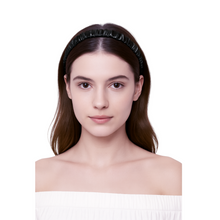 Load image into Gallery viewer, 100% Mulberry Silk Headband-SPOIL ME Skinny Stretch Silk Headband Black
