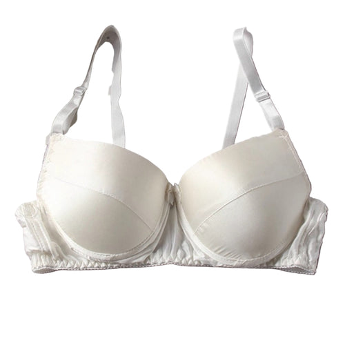 100% Mulberry Silk Women's Padded Underwire Bra-SPOIL ME White Silk Bra