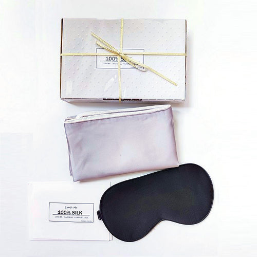 gift set silk pillowcase silk eye mask present