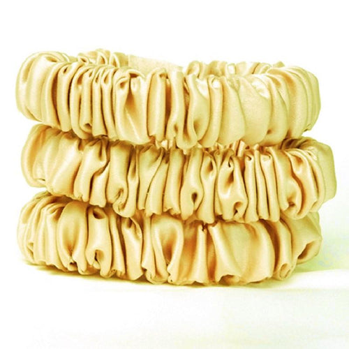 gold silk scrunchie