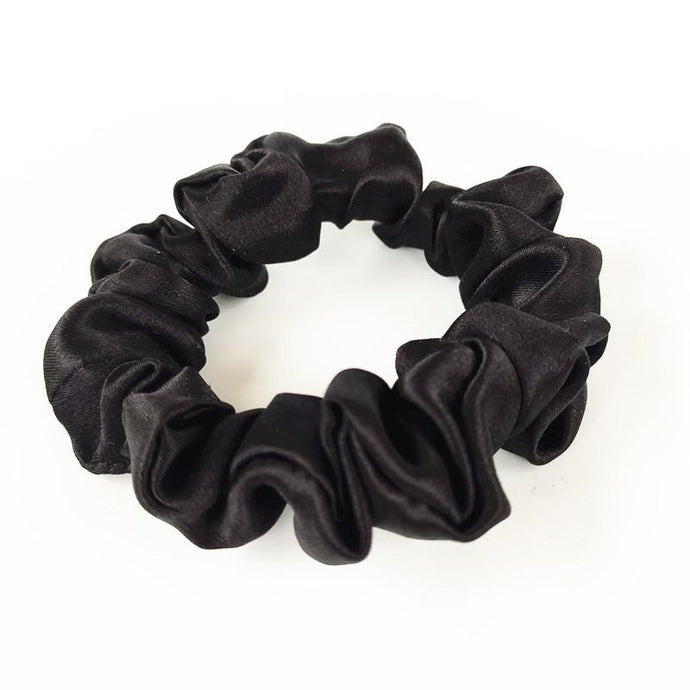Black Silk Hair Scrunchies