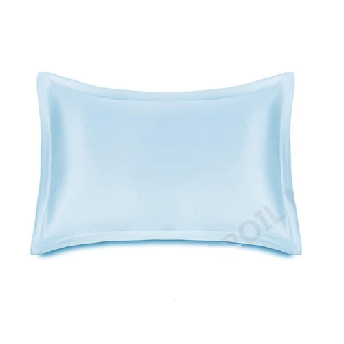 Blue Silk Pillowcase Both Sides