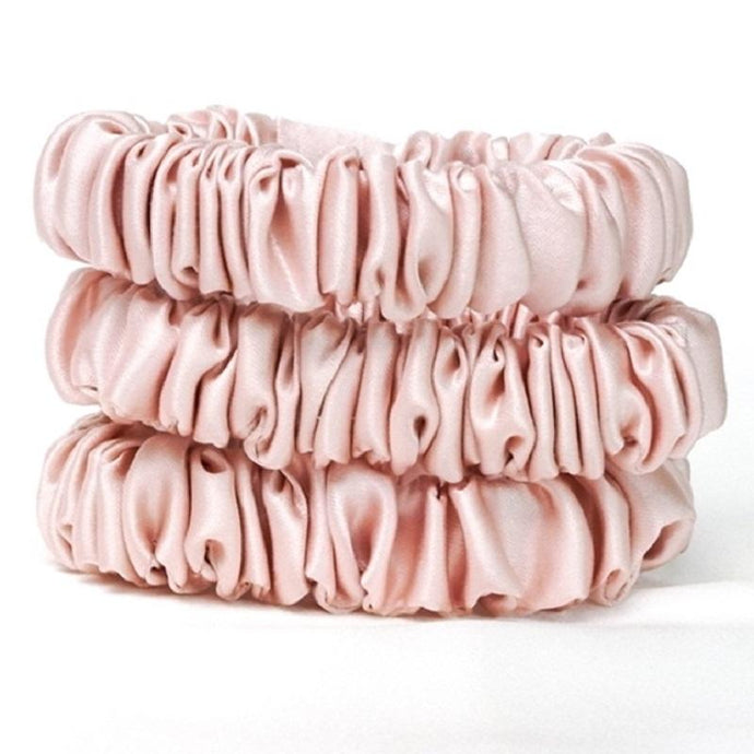 Pink silk scrunchie