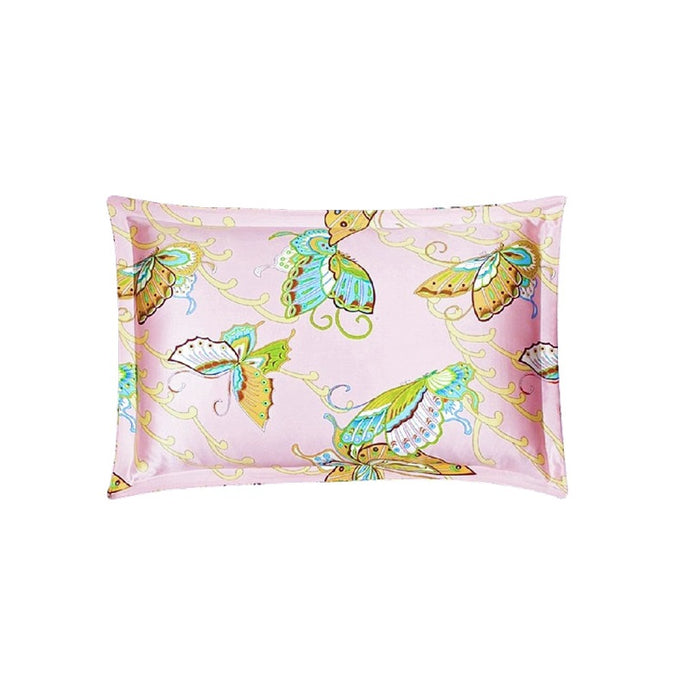 silk pillowcase butterfly print colourful