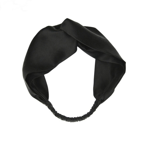silk headband black