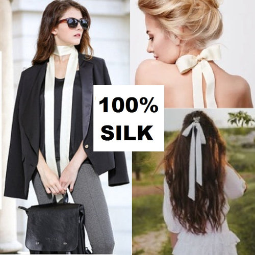 spoil me white silk scarf