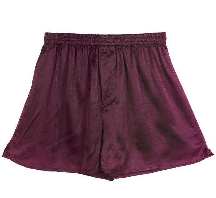 spoil me silk boxer shorts for men burgundy