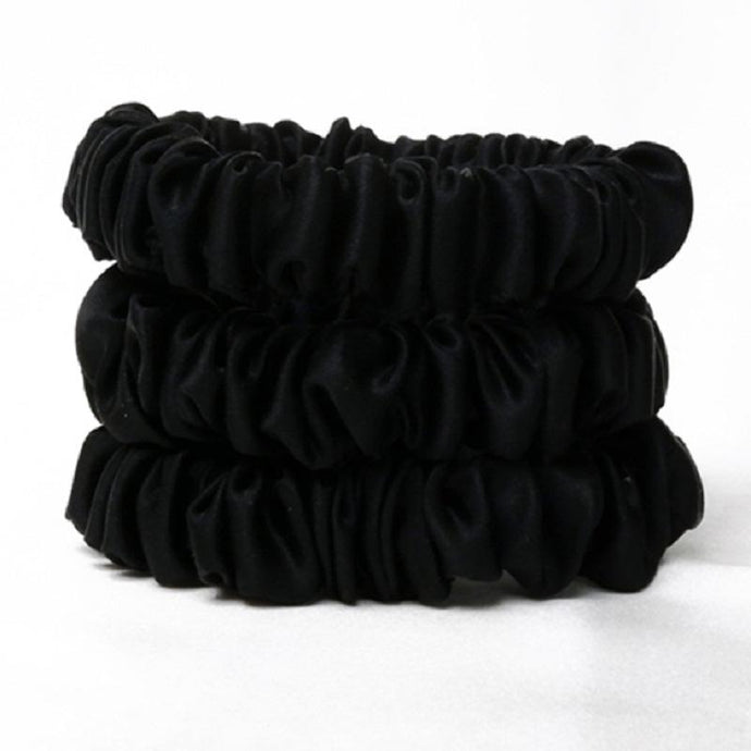 Black Silk Hair Scrunchies
