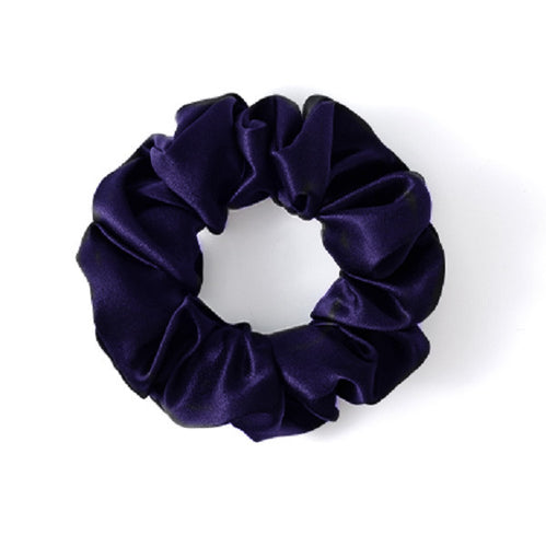 Navy Blue Silk Hair Scrunchies