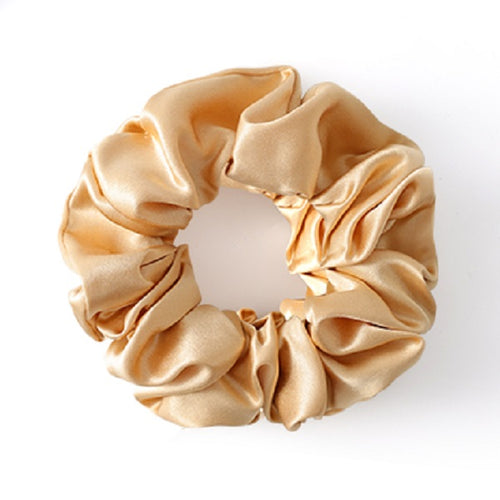 gold silk scrunchie